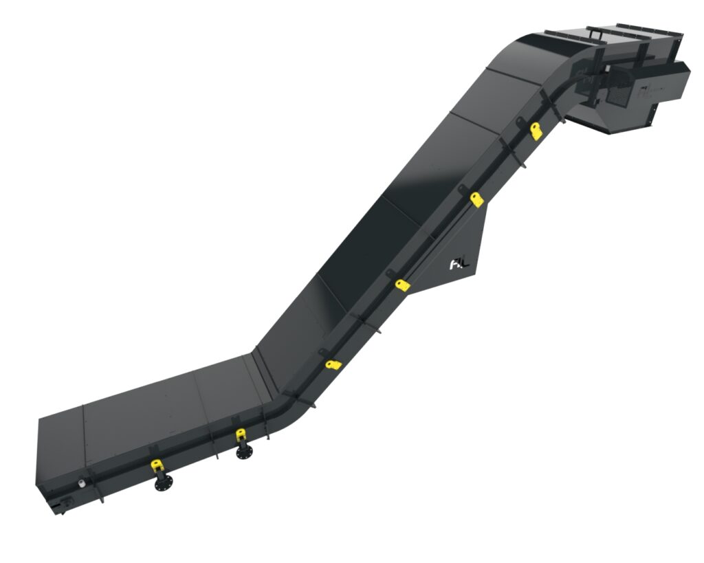 Convoyeur modulaire pour le transport d'écorses criblées