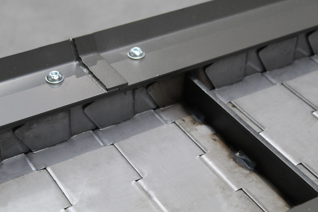 Convoyeur à tapis transfert copeaux boules d'acier