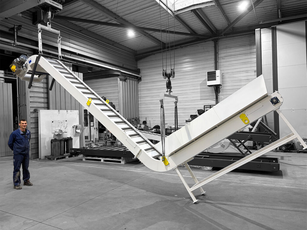 Convoyeurs recyclage copeaux plastique