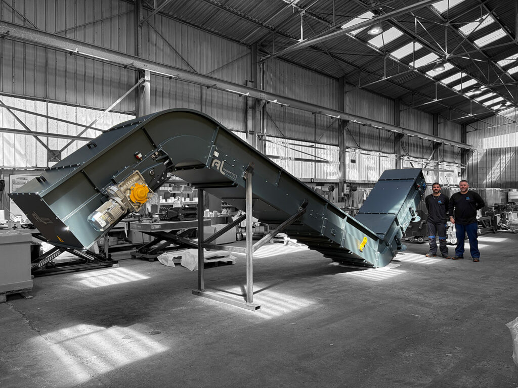 Convoyeur modulaire sciures